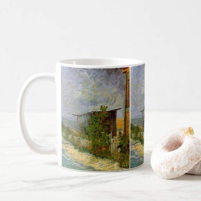 Caneca De Café Montmartre Path e Sunflower por Vincent van Gogh (Com Donut)