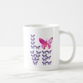 Caneca De Café montra colage art BUTTERFLIES soletrando AMOR