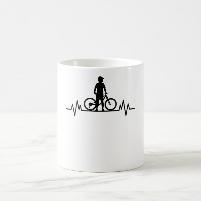 Caneca De Café Monttainbike Heartbeat Mountain Bike Gift (Centro)