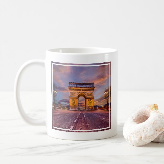 Caneca De Café Monumentos | Arc de Triomphe, Paris, França (Com Donut)