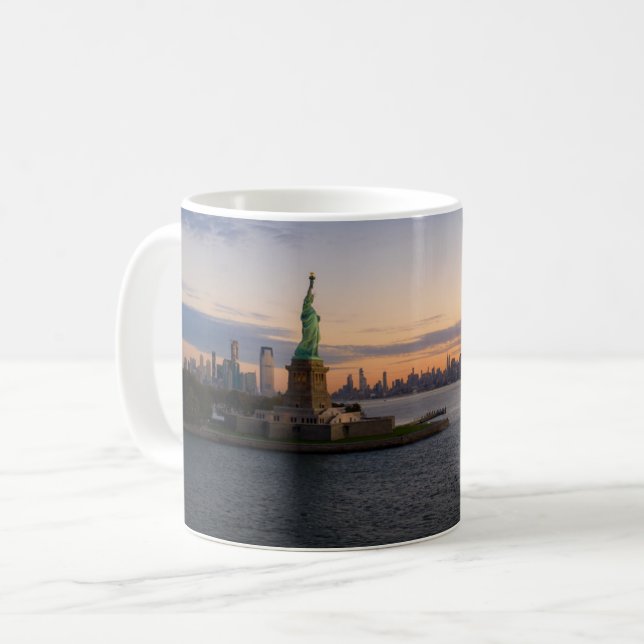 Caneca De Café Monumentos | Estátua da Liberdade NYC (Frente Esquerda)