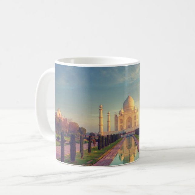 Caneca De Café Monumentos | Taj Mahal Colors (Frente Esquerda)