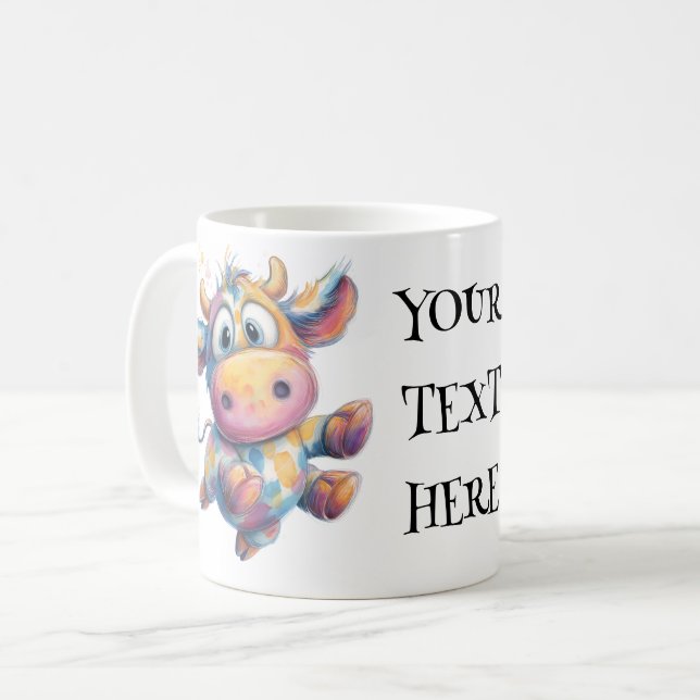 Caneca De Café Moo-d Maker – Personalised Whimsical Cow (Frente Esquerda)