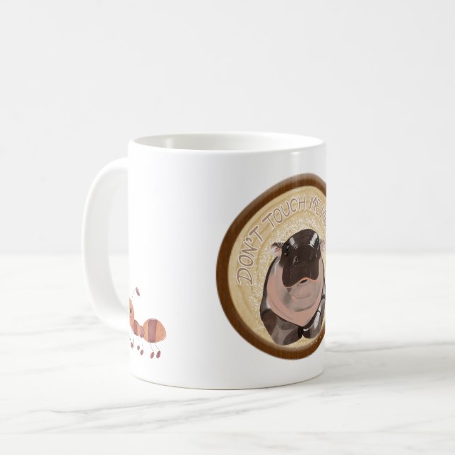 Caneca De Café Moo Deng Hippo para Feliz Natal (Frente Esquerda)