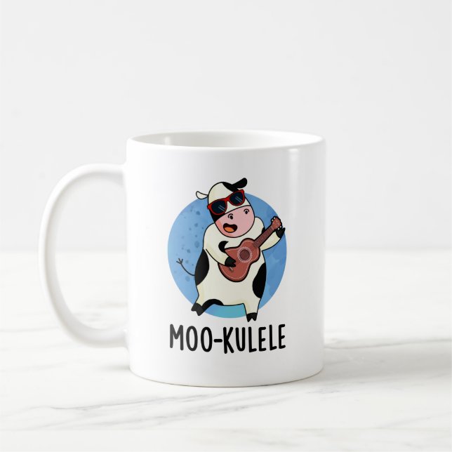 Caneca De Café Moo-kulele Funny Ukulele Cow Pun (Esquerda)
