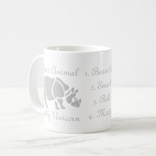 Caneca De Café Moody Cubby Unicorn Rhino Spirit Animal