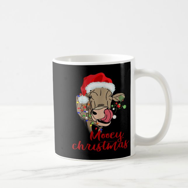 Caneca De Café Mooey Christmas Cow T Shirt Heifer Farmer Xmas Gif (Direita)