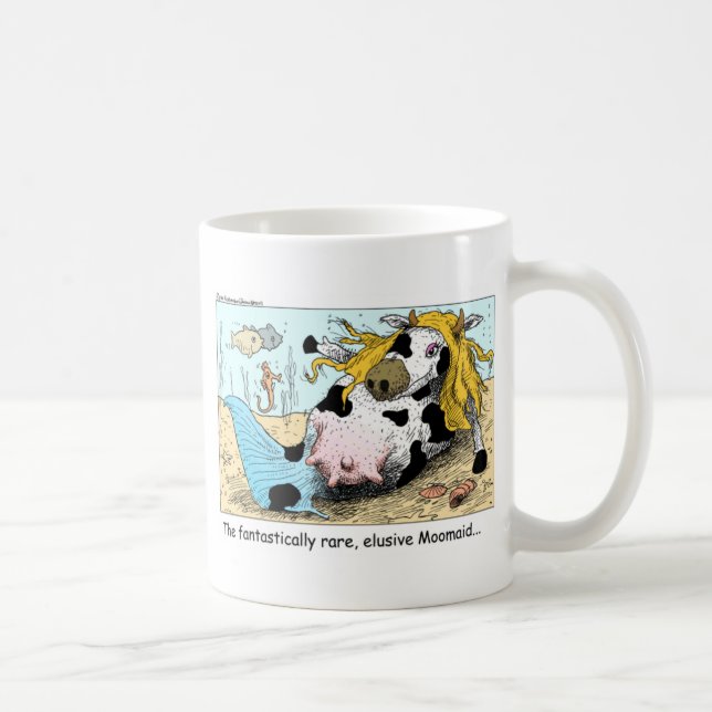 Caneca De Café Moomaid Engraçado Cartoon De Vaca Oferece Coleções (Direita)