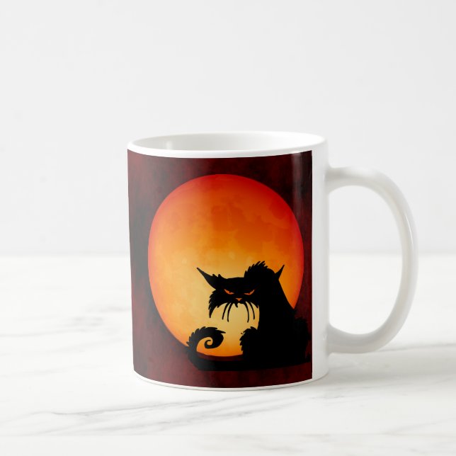 Caneca De Café Moon Laranja de Gato Negro (Direita)