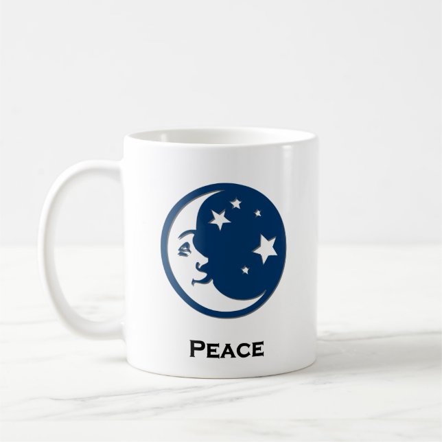 Caneca De Café Moon Stars Peace (Esquerda)