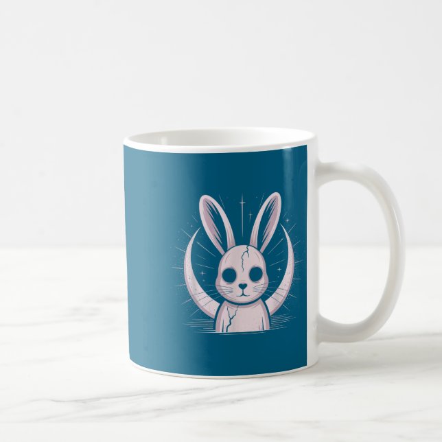 Caneca De Café Moonlight Bunny Nge Alt Rabbit Horror Witch Moon C (Direita)
