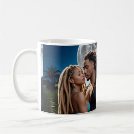 Caneca De Café Moonlight Couple Love Mug – Romantic Digital Art