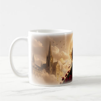 Caneca De Café Moonlit Cello Dream with Crimson Roses Mug