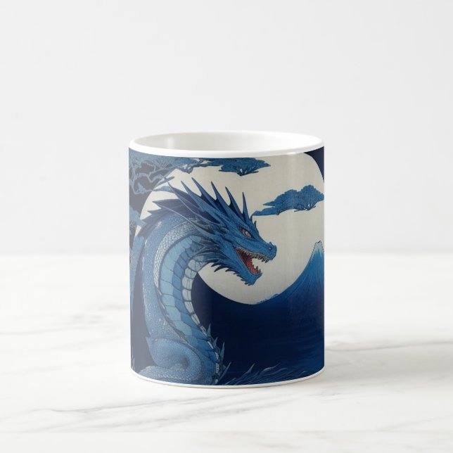 Caneca De Café Moonlit Dragon of Fuji Mug (Centro)