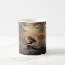 Caneca De Café Moonlit Perch: Um Pássaro Solitário em Crepúsculo