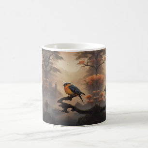 Caneca De Café Moonlit Perch: Um Pássaro Solitário em Crepúsculo