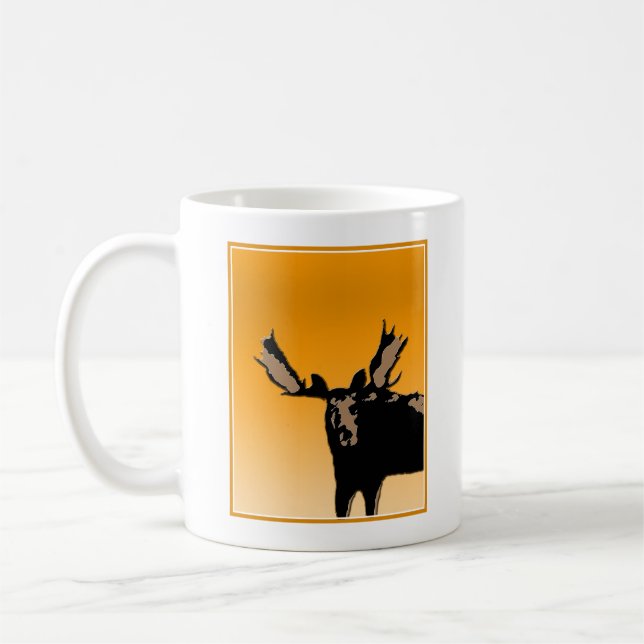 Caneca De Café Moose no Sunset - Arte original sobre a vida selva (Esquerda)
