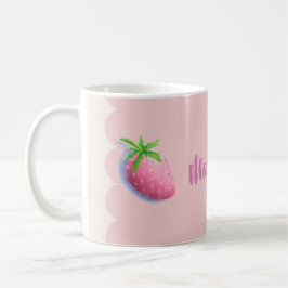 Caneca De Café Morada Rosa de Morango Feminina Delicada