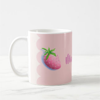 Caneca De Café Morada Rosa de Morango Feminina Delicada