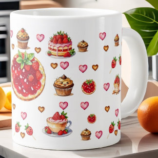 Caneca De Café Morango 💗 🍓 🥨
