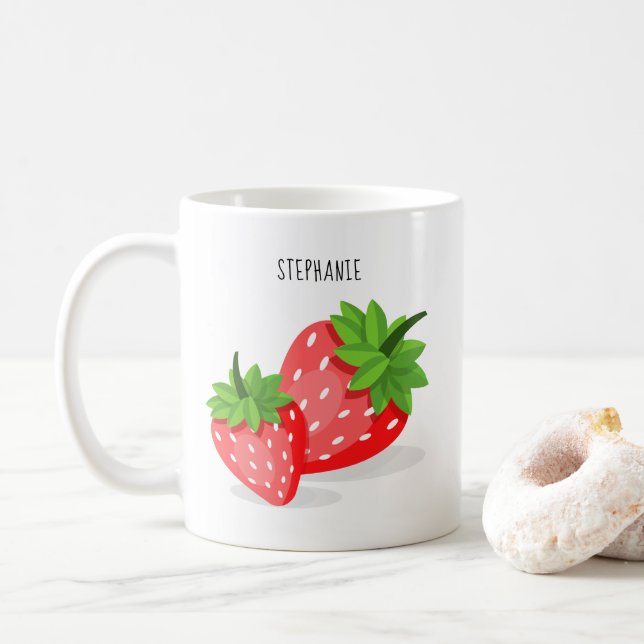 Caneca De Café Morango (Com Donut)