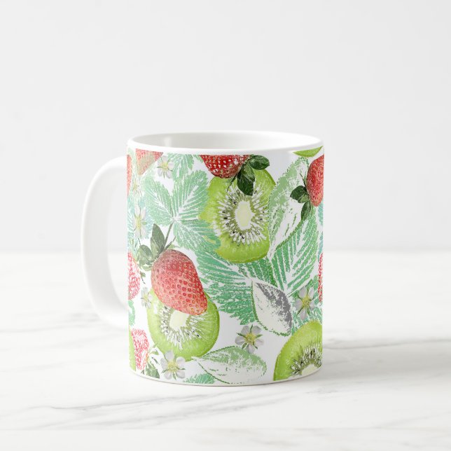 Caneca De Café Morango e kiwi. (Frente Esquerda)