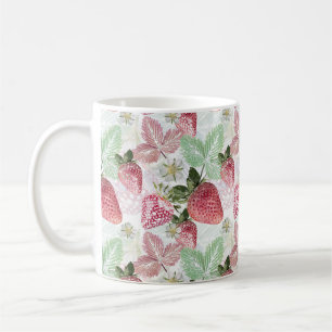 Caneca De Café Morango, morango, vermelho, fresco, maduro, doce,