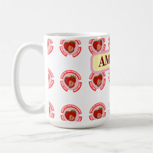 Caneca De Café Morangos Doces e Suculentos Fruta de Verão 