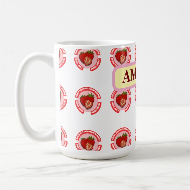 Caneca De Café Morangos Doces e Suculentos Fruta de Verão  (Esquerda)