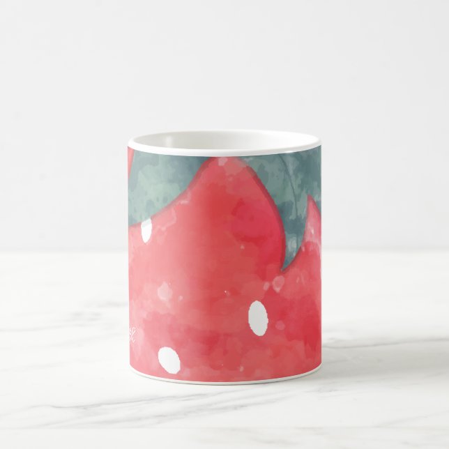Caneca De Café Morangos em Aquarela Fofos (Centro)