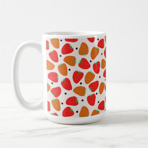 Caneca De Café Morangos em branco