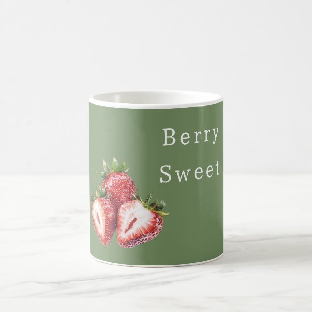 Caneca De Café Morangos Verde Oliva Doce de Frutas (Centro)