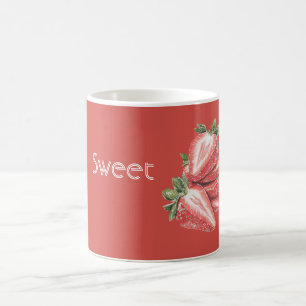 Caneca De Café Morangos Vermelhos Doces Fruta