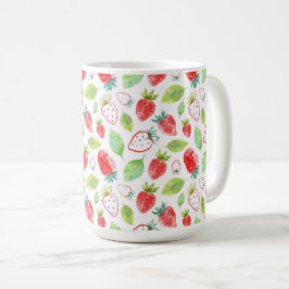 Caneca De Café Morangos vermelhos e café verde