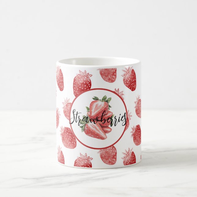 Caneca De Café Morangos Vermelhos Fruta   (Centro)