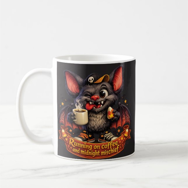 Caneca De Café Morcego Engraçado (Esquerda)