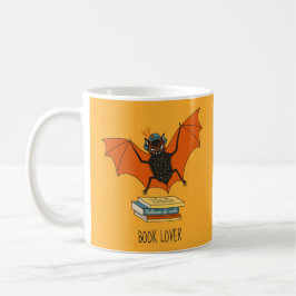 Caneca De Café Morcego Leitor | Bibliotecário Caprichoso com Livr