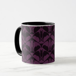 Caneca de Café Morcego Roxo Escuro