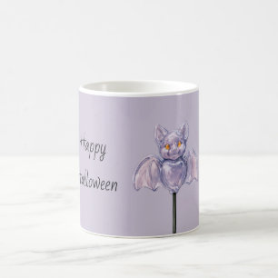 Caneca De Café Morcego Roxo Halloween