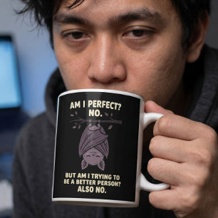 Caneca De Café Morcego Sarcástico Anti Motivacional Eu Sou Perfei