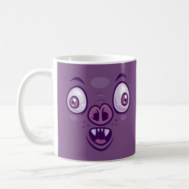 Caneca De Café Morcego Vampiro Desenho Animado Maluco (Esquerda)