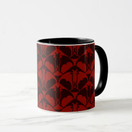 Caneca de Café Morcego Vermelho Escuro