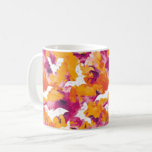 Caneca De Café Morcegos de Halloween Groovy