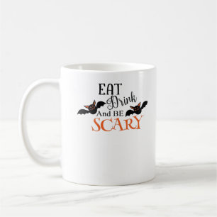 Caneca De Café Morcegos de Halloween São Assustadores Meme Engraç