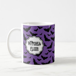Caneca De Café Morcegos Pretos do Dia das Bruxas Puros e Loucos