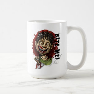 Caneca De Café Morda-me menino e tartaruga do zombi