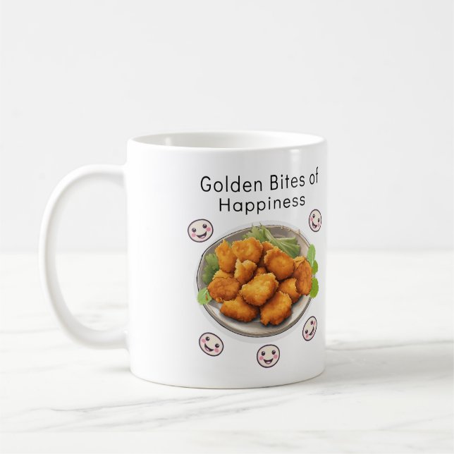 Caneca De Café Mordidas Douradas de Felicidade (Esquerda)
