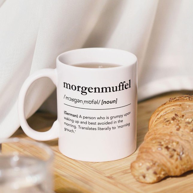 Caneca De Café Morgenmuffel Definição Engraçada Alemã Palavra Mod (Criador carregado)