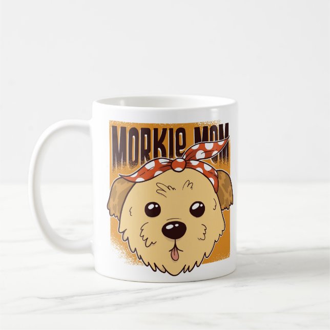 Caneca De Café Morkie Mãe Design (Esquerda)