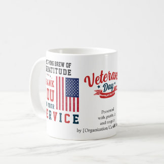 Caneca De Café Morning Brew of Gratitude Patriotic Veterans Day